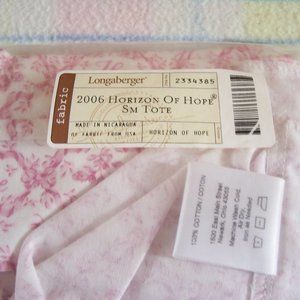 Longaberger Basket Liner 2006 Small Tote Basket HOH